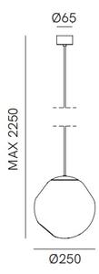 Il Fanale 290.02.OSV Stone, závěsné svítidlo sklo/tmavá mosaz 1xE27 max 15W, průměr 25cm
