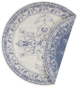 NORTHRUGS - Hanse Home koberce Kusový koberec Twin Supreme 104138 Blue/Cream kruh – na ven i na doma - 140x140 (průměr) kruh cm
