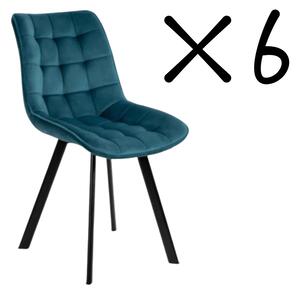 KK Set 6 kusů jídelní židle NIKI tyrkysová