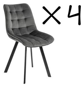 KK Set 4 kusů jídelní židle NIKI šedá