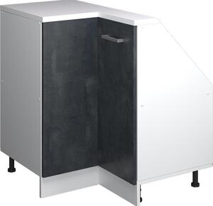 Rohová kuchyňská skříňka pod šikmou střechu Vicco R-Line Černý beton 75.6 cm s 1 dveřmi, Model 59121