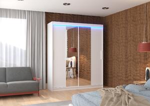 ADRK Šatní zrcadlová skříň posuvná s LED osvětlením DALLAS W 180 L