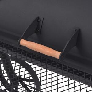 Těžký gril/udírna na dřevěné uhlí s poličkou XL | černý