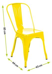 Kovová židle HUGO žlutá
