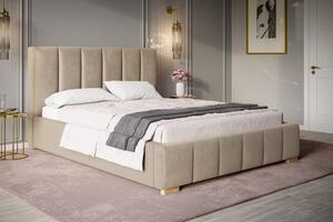 Čalouněná postel BED 1 120x200 béžová velvet