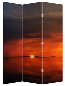 Paraván - Západ slunce s plachetnicí (126x170 cm)