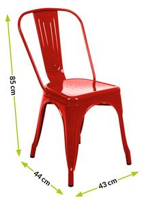 Kovová židle HUGO červená