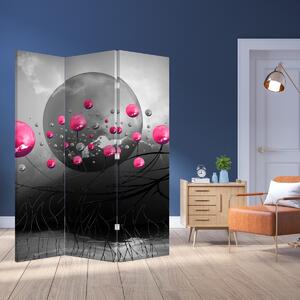 Paraván - Růžové abstraktní koule (126x170 cm)