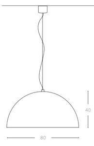 Zava Amedeo, ikonické italské svítidlo 1xE27, černé s měděnou fólií, průměr 80cm