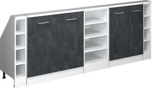 Kuchyňská skříňka pod šikmou střechu Vicco R-Line Černý beton 210 cm Sada 5 kusů, Model 58203