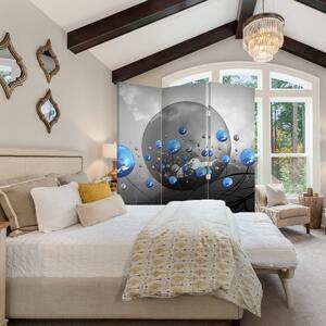Paraván - Modré abstraktní koule (126x170 cm)