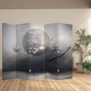 Paraván - Abstraktní koule (210x170 cm)