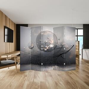 Paraván - Abstraktní koule (210x170 cm)