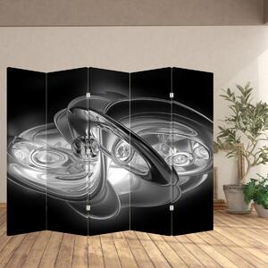 Paraván - Moderní šedá abstrakce (210x170 cm)