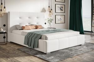 Čalouněná postel BED 5 120x200 bílá ekokůže