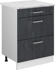 Spodní skříňka kuchyňské linky Vicco R-Line Černý beton 60 cm PD Mramor, Model 47575