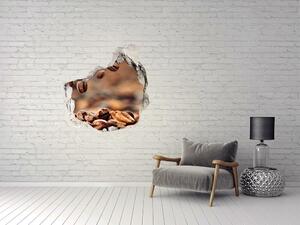 Nálepka 3D díra na zeď Zrnka kávy nd-p-49006486