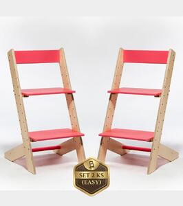 Lucas Wood Style - rostoucí židle EASY LINE zvýhodněný set 2 ks (růžová + růžová)