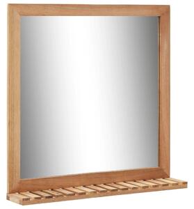 Koupelnové zrcadlo Hardin - masivní ořechové dřevo | 60x12x62 cm