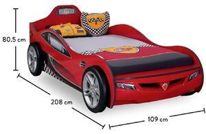 Dětská postel auto SUPER 90x190cm - červená