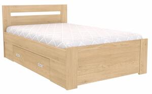 Zvýšené francouzské lůžko FABIE Šířka 120 cm, Dub sametový, zapuštěné úchytky