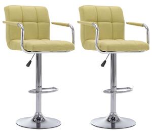 Barové židle - textil - 2 ks | zelené
