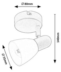 Rabalux 73091 SOMA - Nástěnné nebo stropní svítidlo s naklápěcím stínidlem v černé barvě, 1 x E14 (Nástěnná bodovka se skleněným stínidlem, bez vypínače)