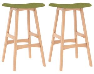 Barové stoličky Zillah - textil - 2 ks | zelené