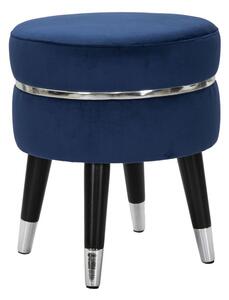 Sametová stolička Mauro Ferretti Faria 35x40,5 cm, modrá/stříbrná