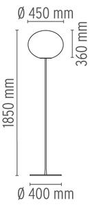 Flos F3030031 Glo-Ball F3, stojací lampa z triplexového skla se stmívačem, černá, 1x150W E27, výška 185cm