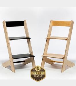 Lucas Wood Style - rostoucí židle EASY LINE zvýhodněný set 2 ks (černá + přírodní)