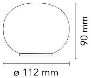 Flos F4191009 Glo-Ball Mini, stolní lampa z triplexového skla s vypínačem, 1x25W G9, výška 9cm