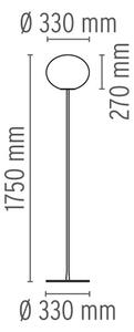 Flos F3032020 Glo-Ball F2, stojací lampa z triplexového skla se stmívačem, stříbrná, 1x150W E27, výška 175cm