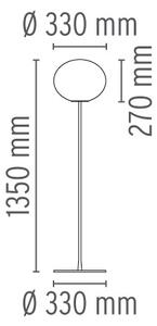 Flos F3031020 Glo-Ball F1, stojací lampa z triplexového skla se stmívačem, stříbrná, 1x150W E27, výška 135cm