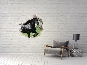 Díra 3D fototapeta na stěnu Černý kůň květiny nd-p-51258832
