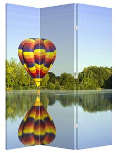Paraván - Horkovzdušný balón na jezeře (126x170 cm)