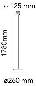 Flos F1070075 Bellhop Floor, červená designová stojací lampa se stmívačem, 26W LED 2700K stmívatelná, výška 178cm