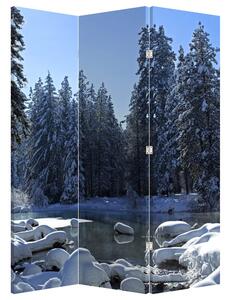 Paraván - Zasněžený les (126x170 cm)