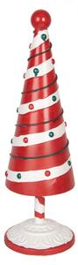 Vánoční dekorace kovový stromeček ve stylu Candy Cane – 12x36 cm