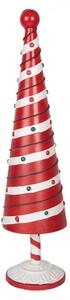 Vánoční dekorace kovový stromeček ve stylu Candy Cane – 13x49 cm