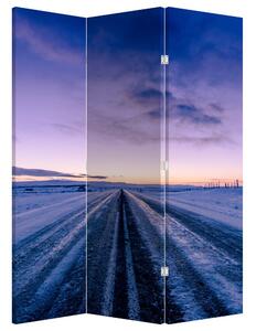 Paraván - Silnice v zimě (126x170 cm)
