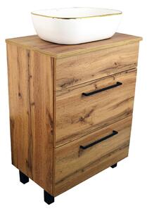 Comodo Koupelnová skříňka pod deskové umyvadlo Solero OW 60-HD, dub wotan