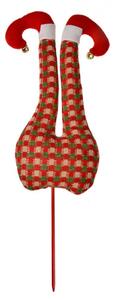 Vánoční dekorace zapichovací elf v červených punčochách – 67 cm