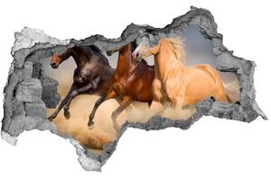 Díra 3D foto tapeta nálepka Koně ve cvalu nd-b-90824183