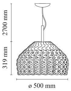Flos F7766009 Tatou S2, bílý designový lustr, 1x205W E27, prům. 50cm