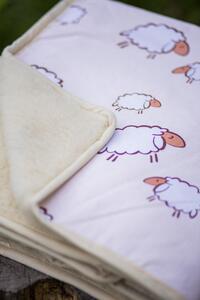 Dětská deka z ovčího rouna hnědá