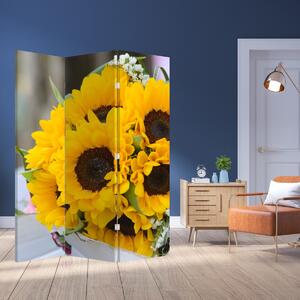 Paraván - Svatební kytice ze slunečnic (126x170 cm)