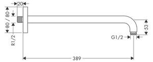 Hansgrohe Sprchové rameno 39 cm, chrom 27446000