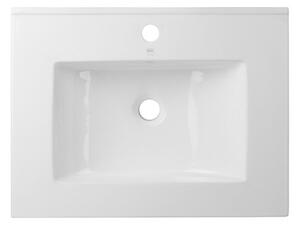 EBS Pure Skříňka s keramickým umyvadlem slim 61 cm, bílá/dub 1 set