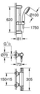 Grohe Grotherm 800 Sprchová termostatická baterie se sprchou, chrom 34565001